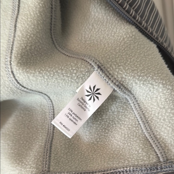 Athleta Bright Striped Strength Hoodie Winter Running Fullzip Hoodie Gray Women - Picture 5 of 5